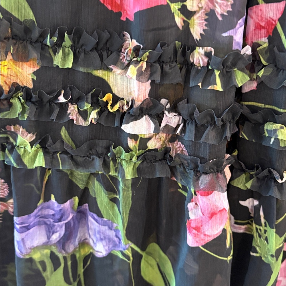 Ted Baker London $295 NWT Floral Ruffle Tiered Chiffon Skirt Size 3. - Picture 10 of 16